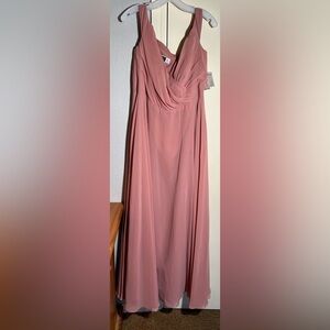 Wedding Guest Davids Bridal Off-Shoulder Dress Plus Size 20 Desert Coral NEW